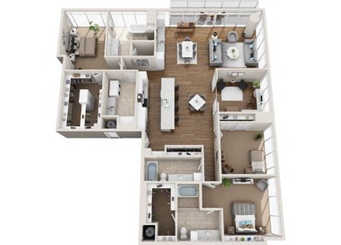 Floor plan for 3 beds, 3 baths, 2638 sqft